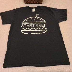 Gildan Start Beef Tee Shirt Black Color Size Large. Cotton